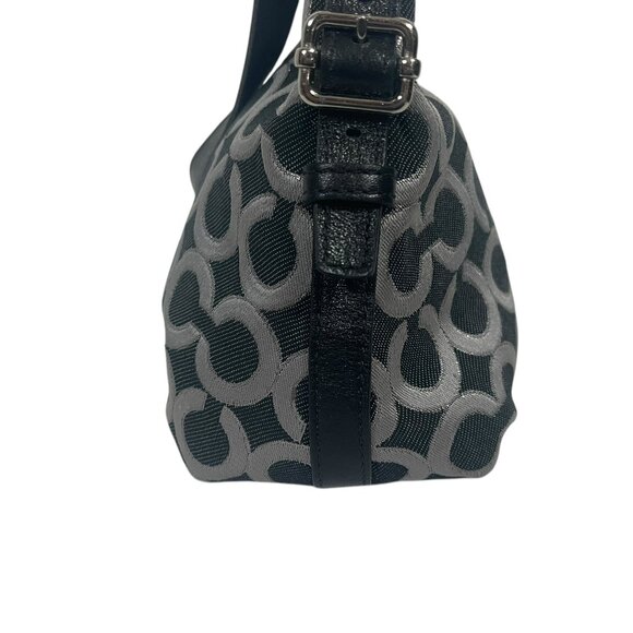 Coach Canvas Black and Silver Signature C Handbag - Picture 5 of 11
